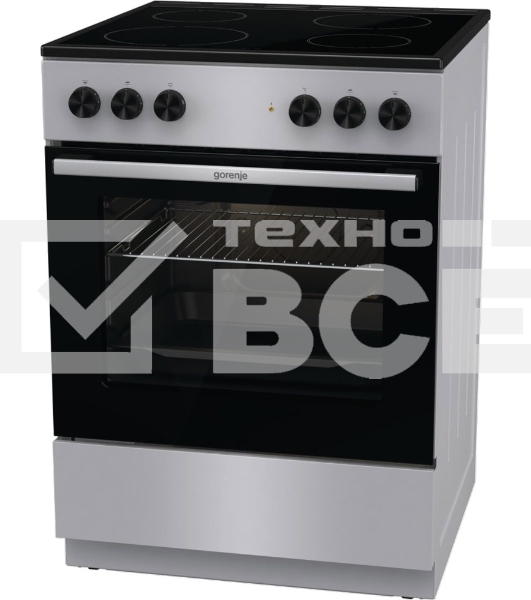 Плита электрическая Gorenje GEC6A11SG серый, конфорок 4 электрических, духовка 65 л, 60 см x 85 см x 60 см