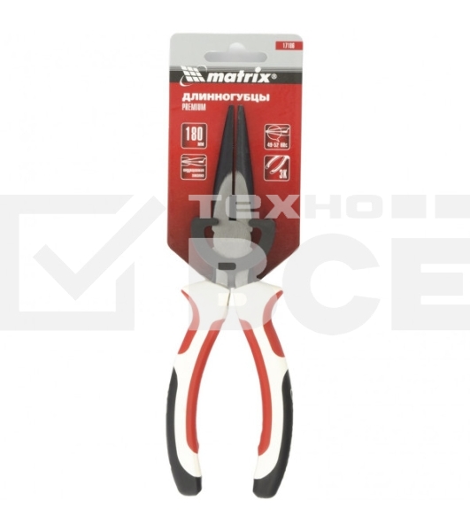 Длинногубцы Matrix Premium 17186 180 мм, прямые, трехкомпонентные рукоятки