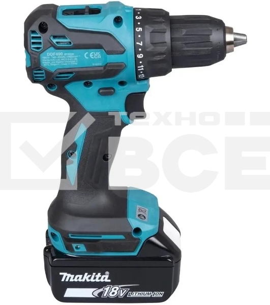 Дрель-шуруповерт Makita DDF490SF1J аккум.