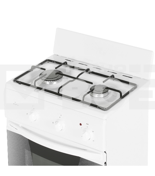 Плита комбинированная Flama CK 2202 W белый, конфорок 2 шт, духовка 30 л, 50 см x 85 см x 38 см