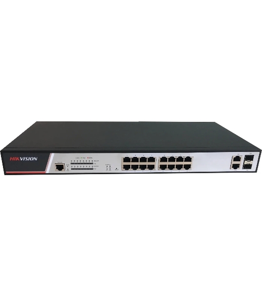 Коммутатор Hikvision DS-3E2318P, 16×1 Гбит/с PoE+ + 2×1 Гбит/с SFP, управляемый