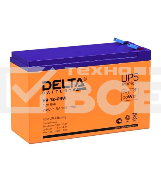 Батарея Delta HR 12-24 W (12V, 6Ah)