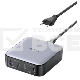 Сетевое зарядное устройство на рабочий стол 100Вт Ugreen CD328, 1хUSB-A, 3хUSB-C, PD 3.0, QC 4.0+, GaN, Space Gray (90928)