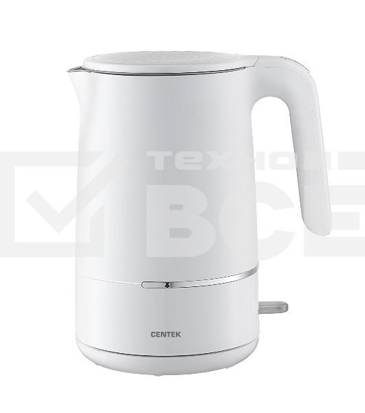 Чайник электрический Centek CT-1012 (белый) 1.5л, 2200Вт, двойные стенки, бесшовная колба, эффект термоса