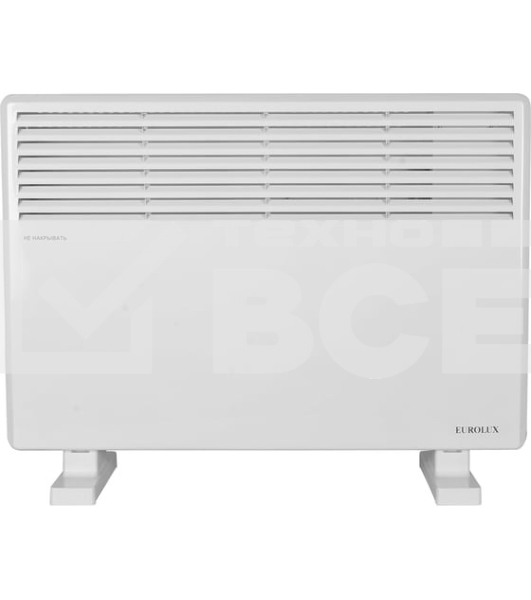 Конвектор Eurolux ОК-EU-1500CH, белый, 1500 Вт, 15 м2, термостат