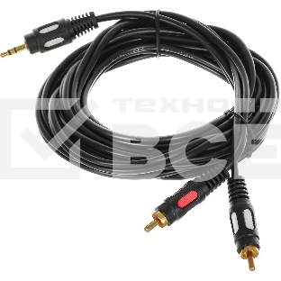 Кабель-переходник акустический Premier 5-134 Jack 3.5 (m)/2хRCA (m) 3м. позолоч.конт. черный
