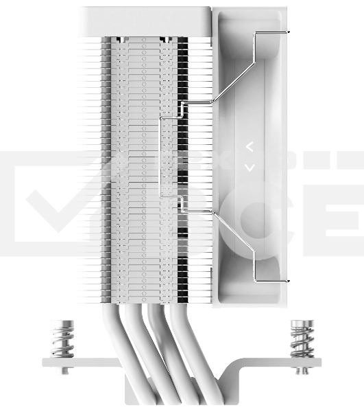 Кулер для процессора Ocypus Gamma A40 WH ARGB Gamma-A40-WH1AAWN00X-GL белый 100мм алюминий+медь 29,5db 4-pin 200W 133мм