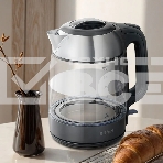 Чайник электрический Kitfort КТ-6762 3л. 2000Вт серый/серебристый корпус: стекло/металл/пластик, фото3
