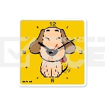 Часы настенные Centek СТ-7103 (щенок) 25х25 см, квадрат, шаговый ход, кварцевый механизм, фото 1