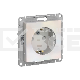 Механизм розетки 1-м СП AtlasDesign с заземл. 16А жемчуг SchE ATN000443