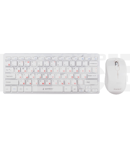 Комплект клавиатура+мышь Gembird KBS-7001-RU беспроводной, USB, 1600 DPI, белый