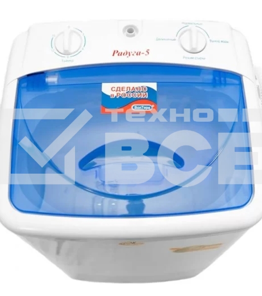 Стиральная машина Радуга-5 ВОЛТЕРА ВТ-СМ5RU полуавтомат, белый, загрузка вертикальная 5 кг, класс: А
