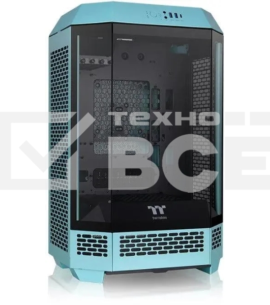 Компьютерный корпус Thermaltake The Tower 300 Turquoise голубой без БП miniITX 7x120mm 5x140mm 2xUSB3.0 audio bott PSU