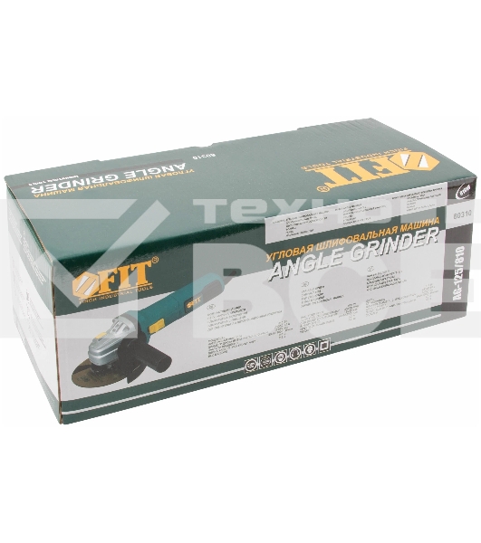 Углошлифовальная машина FIT AG-125/810, 810 Вт, 5000-12000 об/мин, БсК 125 мм, 2,2 кг, мал., регулир.оборотов, коробка