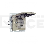 Розетка 1-местная BRITE IEK РСбш10-3-БрШ (BR-R16-16-K37) с заземлением, с защитными шторками и крышкой, 16А, IP20, шампань, фото4