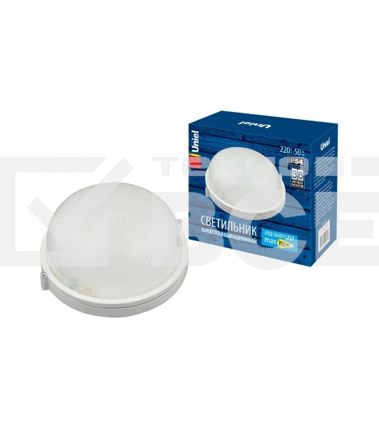 Светильник влагозащищенный UNIEL (UL-00006771) UWL-R01 100W/E27 IP54 WHITE Круг