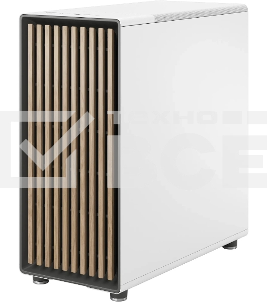 Компьютерный корпус без блока питания Case Fractal Design North TG Clear Tint, Midi-Tower, 2x140мм, 2xUSB-A 3.2 + 1xUSB 3.2 Type-C ATX, mATX, mITX Wood panel, Chalk белый