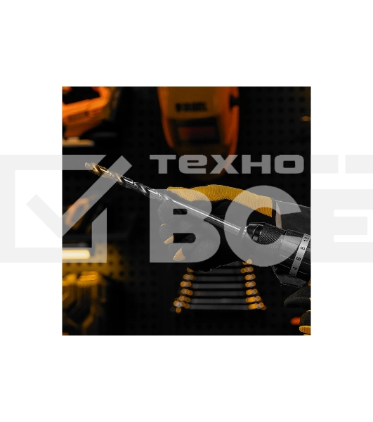 Сверло спиральное по металлу Denzel 12 x 205 мм, Р6М5, Golden Tip, удлиненное