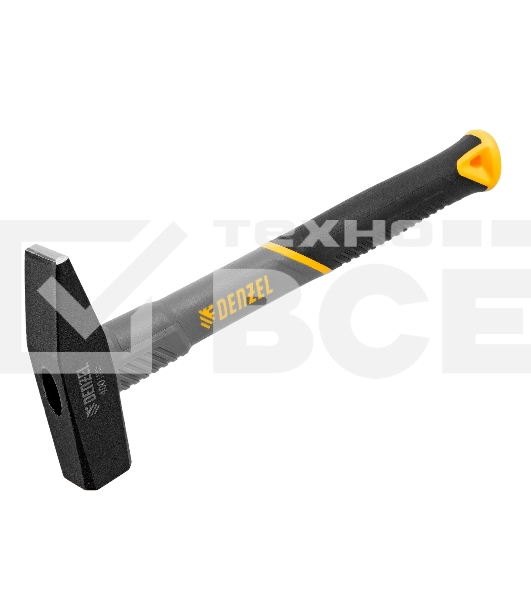 Молоток слесарный Denzel 400 г, кованый, фибергласовая рукоятка c TPR покрытием