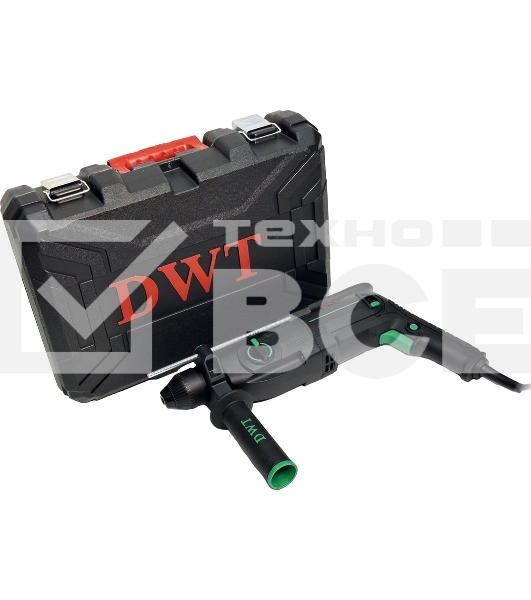 Перфоратор сетевой DWT SBHP08-26 BMC /800 Вт/3.7 Дж/до 5530 уд.в мин/до 1350 об.в мин/SDS-Plus/морозостойкий кабель/кейс/черный (SBHP08-26 BMC)