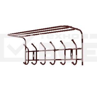 Вешалка с полкой Ника-Премиум ВП6М/А медный антик, 6 крючков