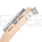 Щетка зачистная Denzel 4-х рядная, проволока из нержавеющей стали с деревянной ручкой скребок, EFP, фото7