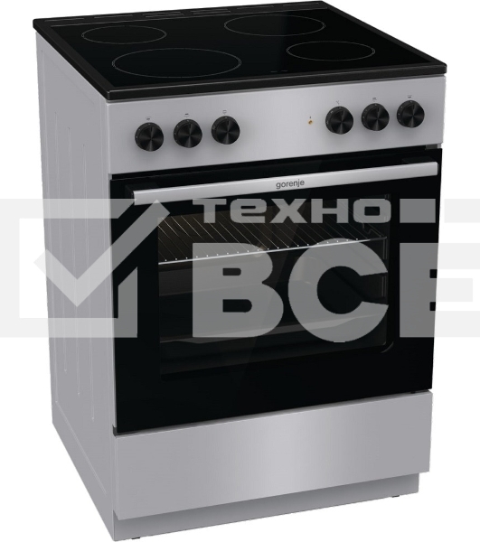 Плита электрическая Gorenje GEC6A11SG серый, конфорок 4 электрических, духовка 65 л, 60 см x 85 см x 60 см