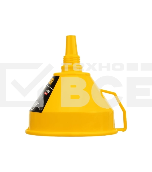 Воронка пластиковая Denzel 160 мм с металлическим ситом, непроливайкой и гибким наконечником