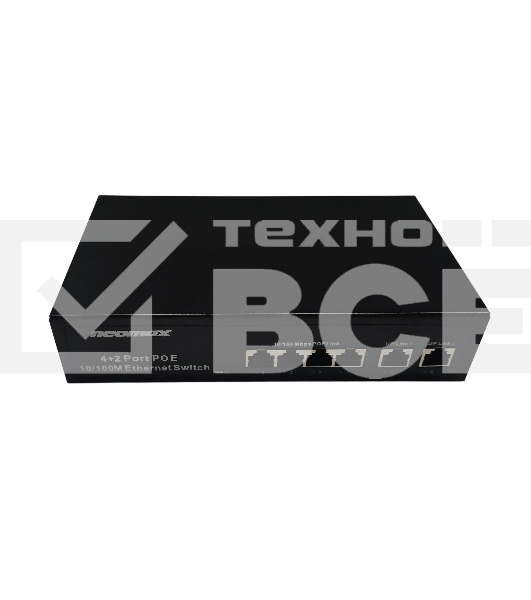 Коммутатор неуправляемый NEOMAX NMS-106PoE-100-S, 6 портов 100 Mbps, 4xPoE, металл