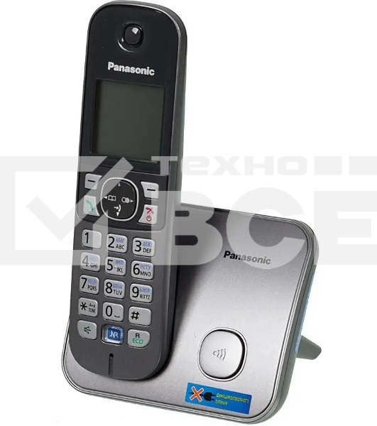 Телефон беспроводной (DECT) Panasonic KX-TG6811RUM (серебристый) {Беспроводной DECT,40 мелодий,телефонный справочник 120 зап.}