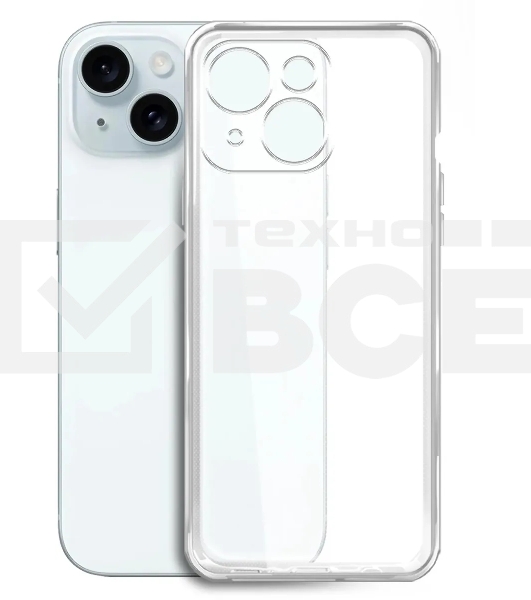 Чехол (клип-кейс) BoraSCO для Apple iPhone 15 Plus прозрачный