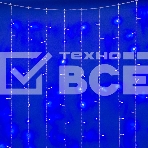 Занавес светодиодный с эффектом мерцания 3х2м Соединяемый 240 светодиодов Синий свет Провод прозрачный, фото 1