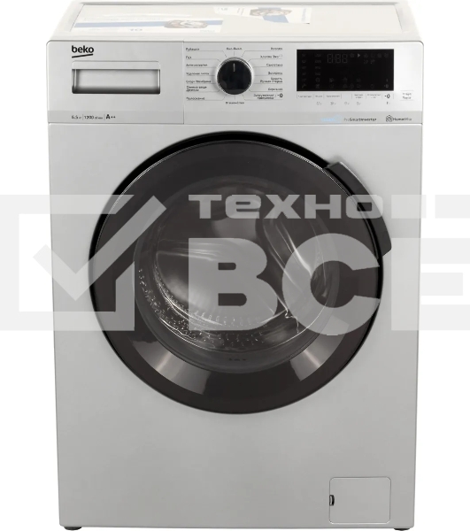 Стиральная машина Beko WSPE6H616S (7322610002) серебристый, загрузка фронтальная 6,5 кг, 1200 об/мин., класс: А++