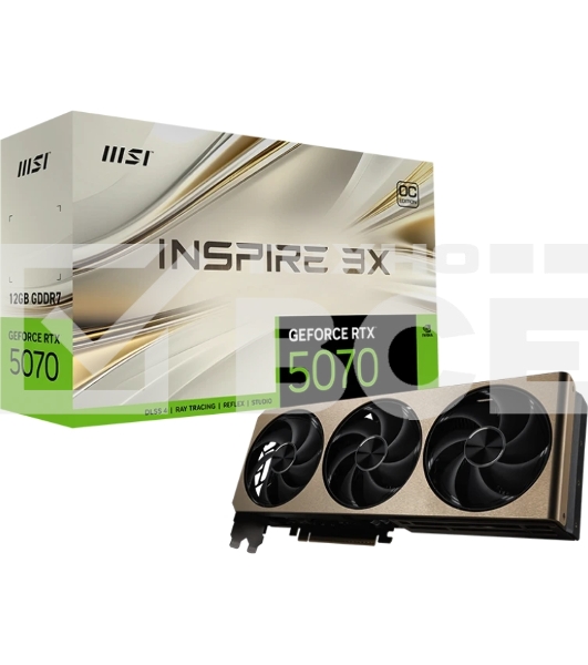 Видеокарта MSI RTX5070 INSPIRE 3X OC 12GB GDDR7 192bit 3xDP HDMI 3FAN RTL