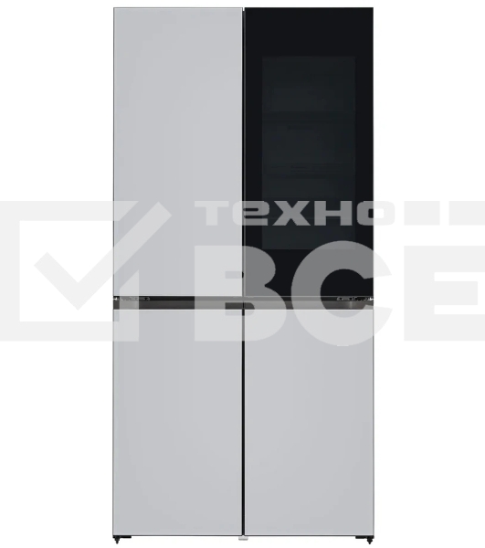 Холодильник LG GR-A24FQAKM серый трехкамерный 382/145л морозилка снизу, No Frost, Side by Side