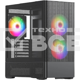 Компьютерный корпус без блока питания Case HSPD M712, Mesh Mid Tower, Black, TG, 0.6 SPCC, no fans, E-ATX, ATX, mATX, mITX, 175/410/160мм, 2x2.5