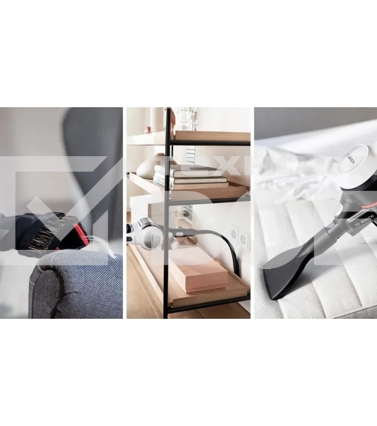 Пылесос вертикальный Bosch BBS711W черный/белый, питание от аккумулятора, 18 Вт, уборка сухая, пылесборник 0.3 л