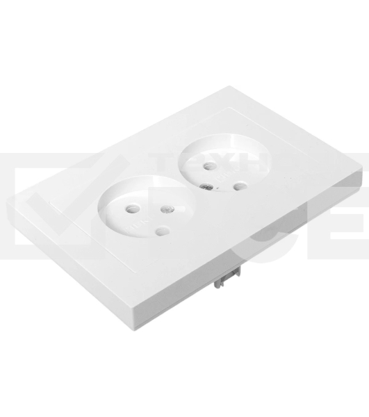 Розетка 2-м EKF UP1-SOW-200 СП Эпика 16А без заземл. без защ. шторок с рамкой механизм бел.