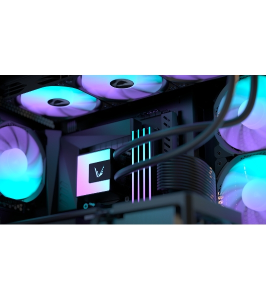 Кулер с водяным охлаждением Formula V Line ICE JET GLOW 360 BK, 360мм, 3x120мм, ARGB fans, LGA115X/1200/1700/1851, AM4/AM5