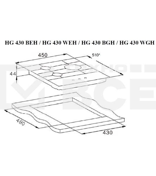Газовая варочная панель Weissgauff HG 430 BGH