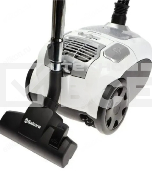 Пылесос Sakura SA-8316W черный/белый, 450/2400 Вт, уборка сухая, пылесборник мешок 4 л