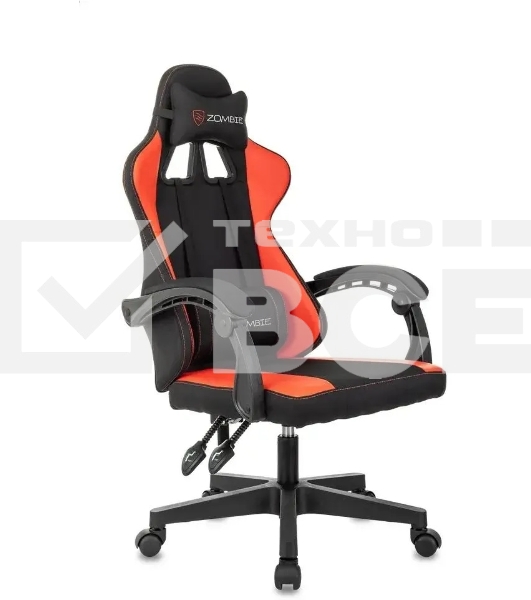 Кресло игровое Zombie Rudger черный/красный