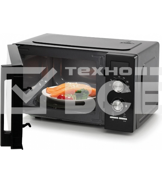 Микроволновая печь Gorenje MO20A3BH чёрный, 20 л, 800 Вт, переключатели - поворотный механизм/кнопки