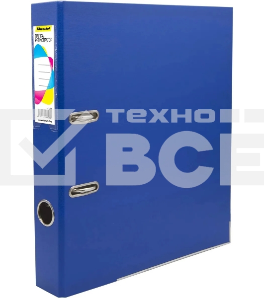 Папка-регистратор Silwerhof 2013371 A4 50мм, ПВХ/бумага синий, металлическая окантовка, сборная (упаковка: 2шт)