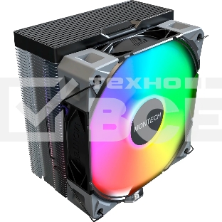 Устройство охлаждения(кулер) Montech NX400 ARGb Soc-AM5/AM4/1200/1700/1851 черный 4-pin 34.17dB Al+Cu 220W Ret (NX400ARGbBK)