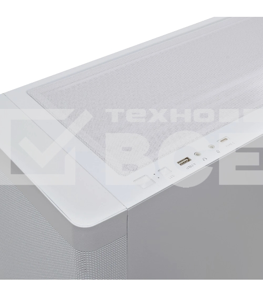 Компьютерный корпус без блока питания HSPD M740, Mesh Mid Tower, белый, TG, 0.6 SPCC, no fans, E-ATX, ATX, mATX, mITX, 170/400/200мм, 4x2.5