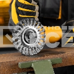 Щетка для УШМ Denzel 125 мм, плоская, крученая нержавеющая проволока 0,5 мм, посадка 22,2 мм, фото6