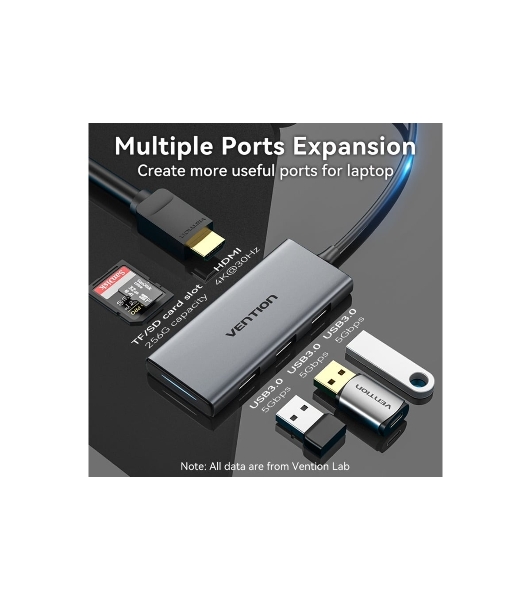 USB-концентратор Vention TOOHB, USB Type-C, USB/HDMI/SD/XD/CF/MS/TF,USB Type-C