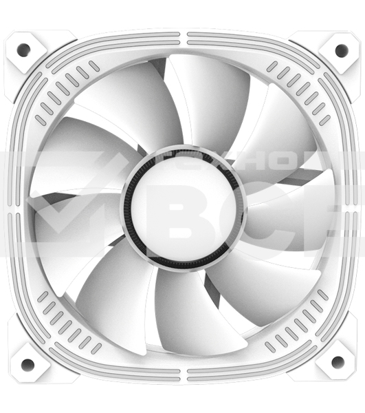Вентилятор для корпуса Alseye Luna-120-W-R белый, 120 мм, 1800 об/мин, 30 дБ, 4 pin