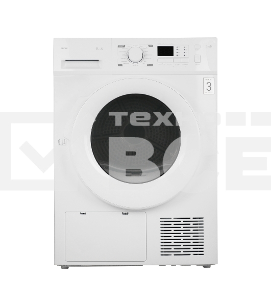 Сушильная машина CENTEK CT-1990 белый, 8 кг, сушка - конденсационная (тепловой насос), программ - 16, 59.5 x 84.5 x 60 см